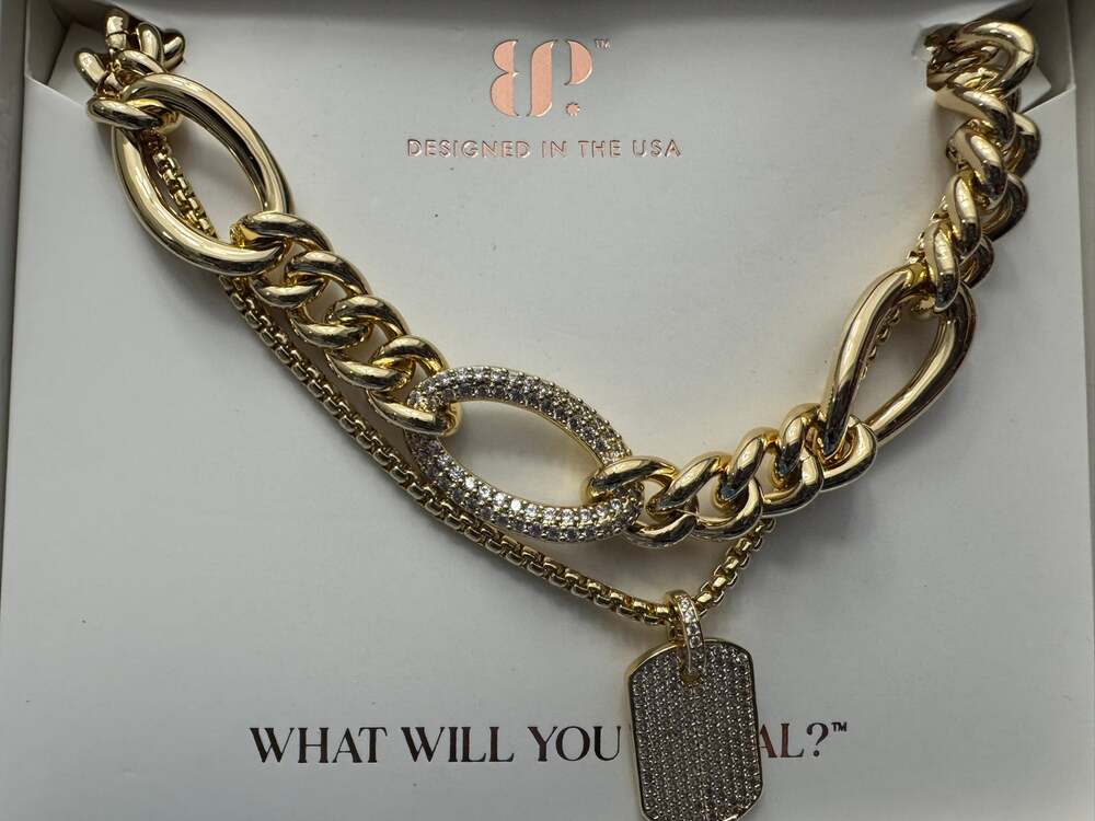 Bomb Party The Brenda Grace Style Council Elite Gold Plated CZ Necklace